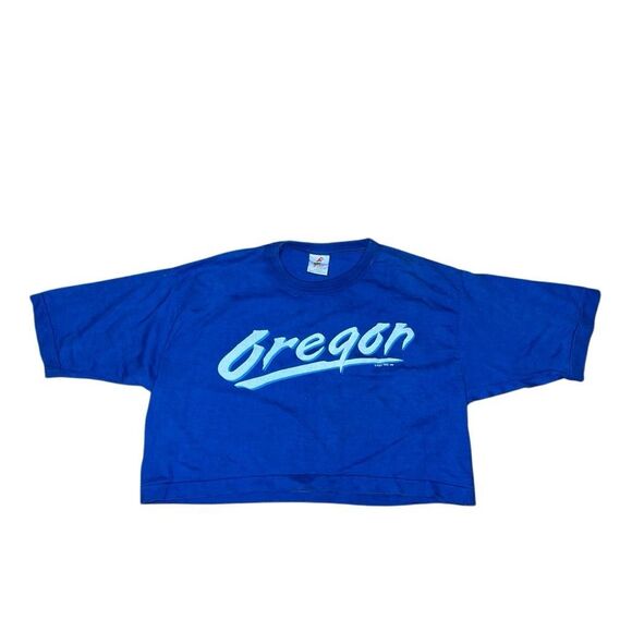 American Vintage 80s Oregon Crop Top Single Stitch Shirt Large - Picture 1 of 6